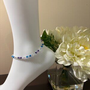 Purple & Blue Ombre Crystal Bracelet – Handmade